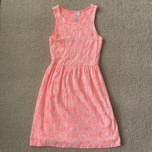 Alya Hot Pink and White Lacy Fit and Flare Pastel Brunch Dress Size Small EUC